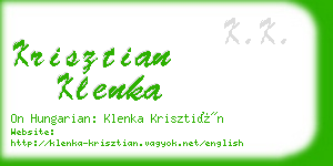 krisztian klenka business card